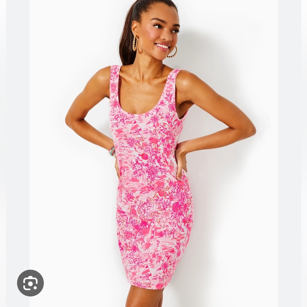 NWT Lilly Pulitzer peony pink newberri tank dress sz lg